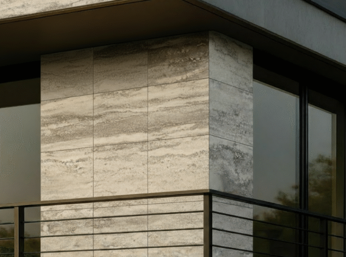 Silver travertine