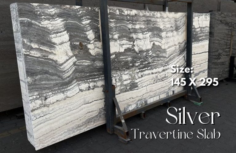 Cool silver shades with natural linear texture, suited for façades and large surfaces