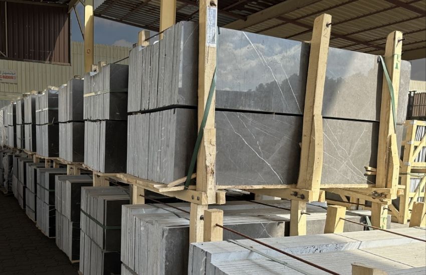 Pietra Grey Marble step and riser Pietra Grey Marble step and riser